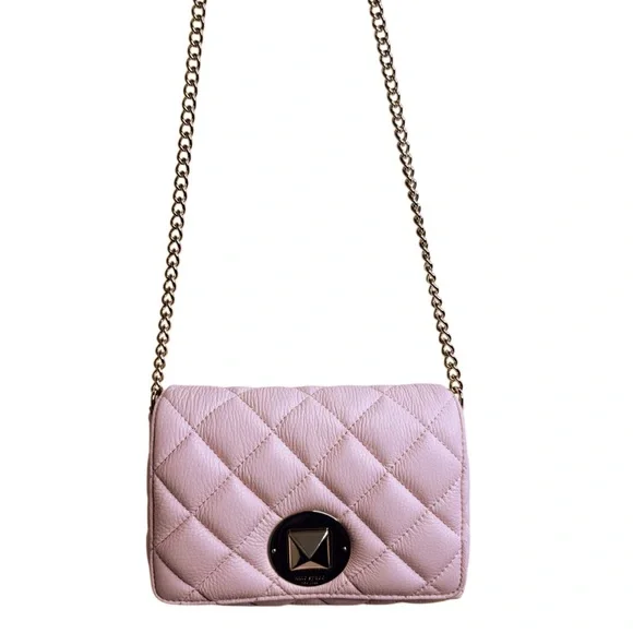 KATE SPADE Quilted Leather Crossbody Nag One Size in Pale Pink